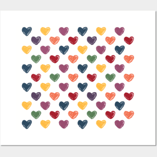 Colorful heart pattern Posters and Art